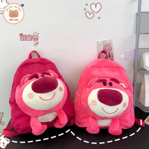Gấu mây - Balo hình Gấu dâu Lotso đính gấu SIZE LỚN dễ thương