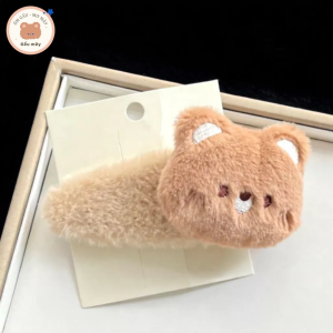 Kẹp tóc gấu bông màu nâu