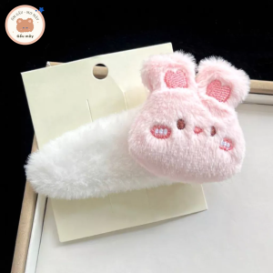 Kẹp tóc gấu bông màu hồng