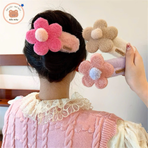 Kẹp tóc gấu bông hình bông hoa