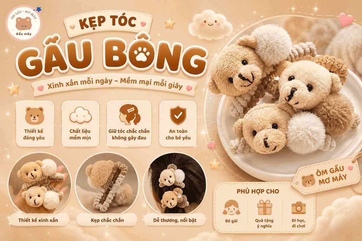 Danh mục kẹp tóc gấu bông